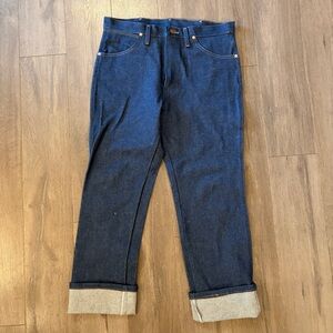 Vintage 90s Wranglers Dark Blue Raw Jeans Denim Jean 33x30